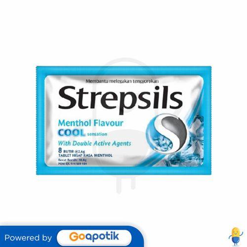 Gambar STREPSILS MENTHOL FLAVOUR COOL SENSATION SACHET 8 PCS dari Apotek Mose Airlangga Kota Kediri Tokopedia