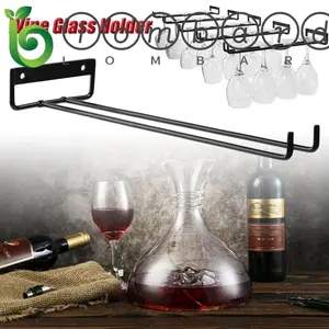 Lombard Wine Glass Holder Tahan Lama Metal Bar Stemware Lemari Dapur