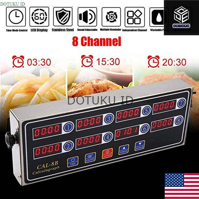 3 Stage Reminder 8 Channel Digital Timer CAL-8B Shaking Timing Cooking ...