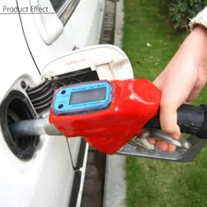 Digital Flow Meter Fuel Gasoline Oil Refueling Gun Nozzle Aluminum