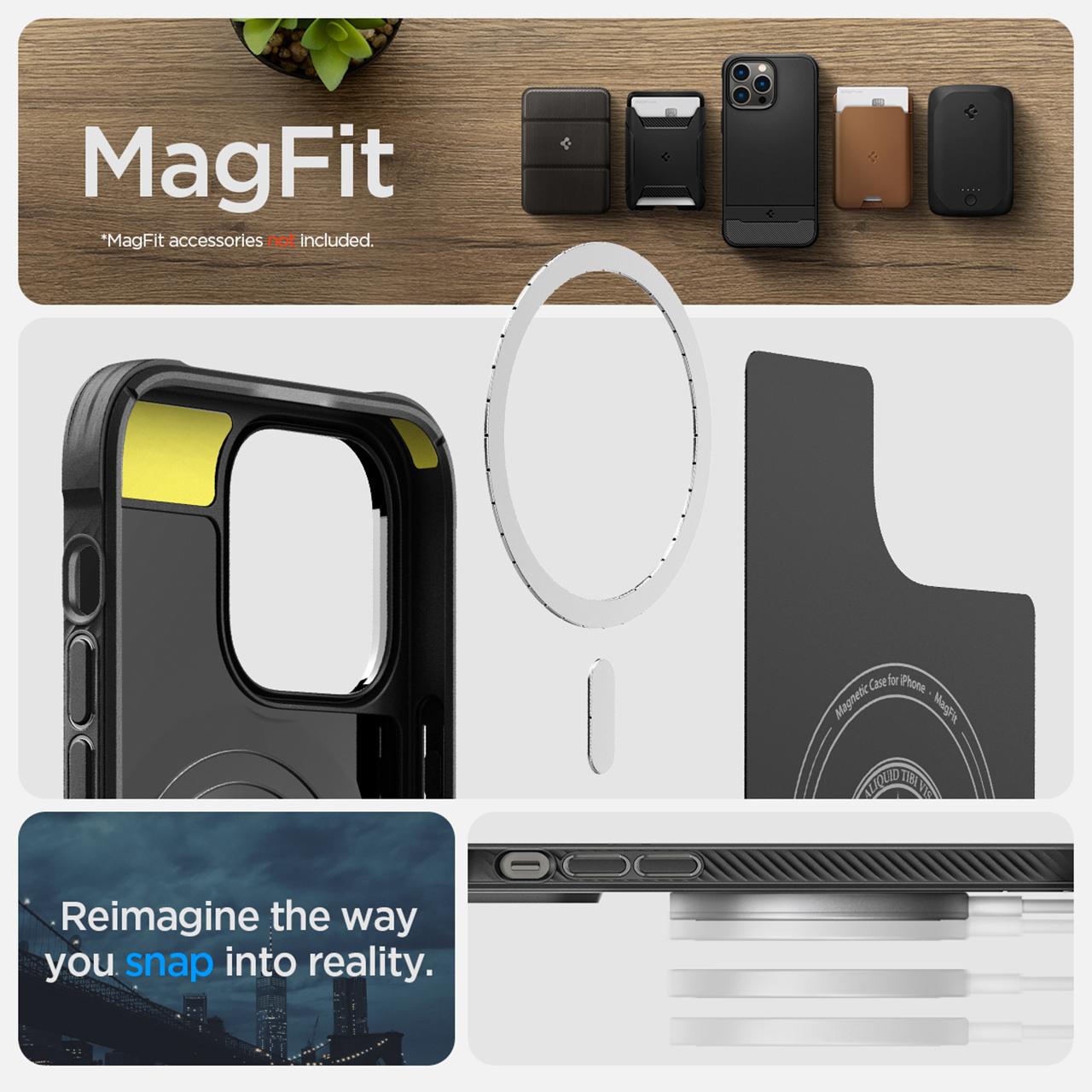 Case iPhone 14 Pro Max Plus Spigen Rugged Armor MagSafe Carbon Casing