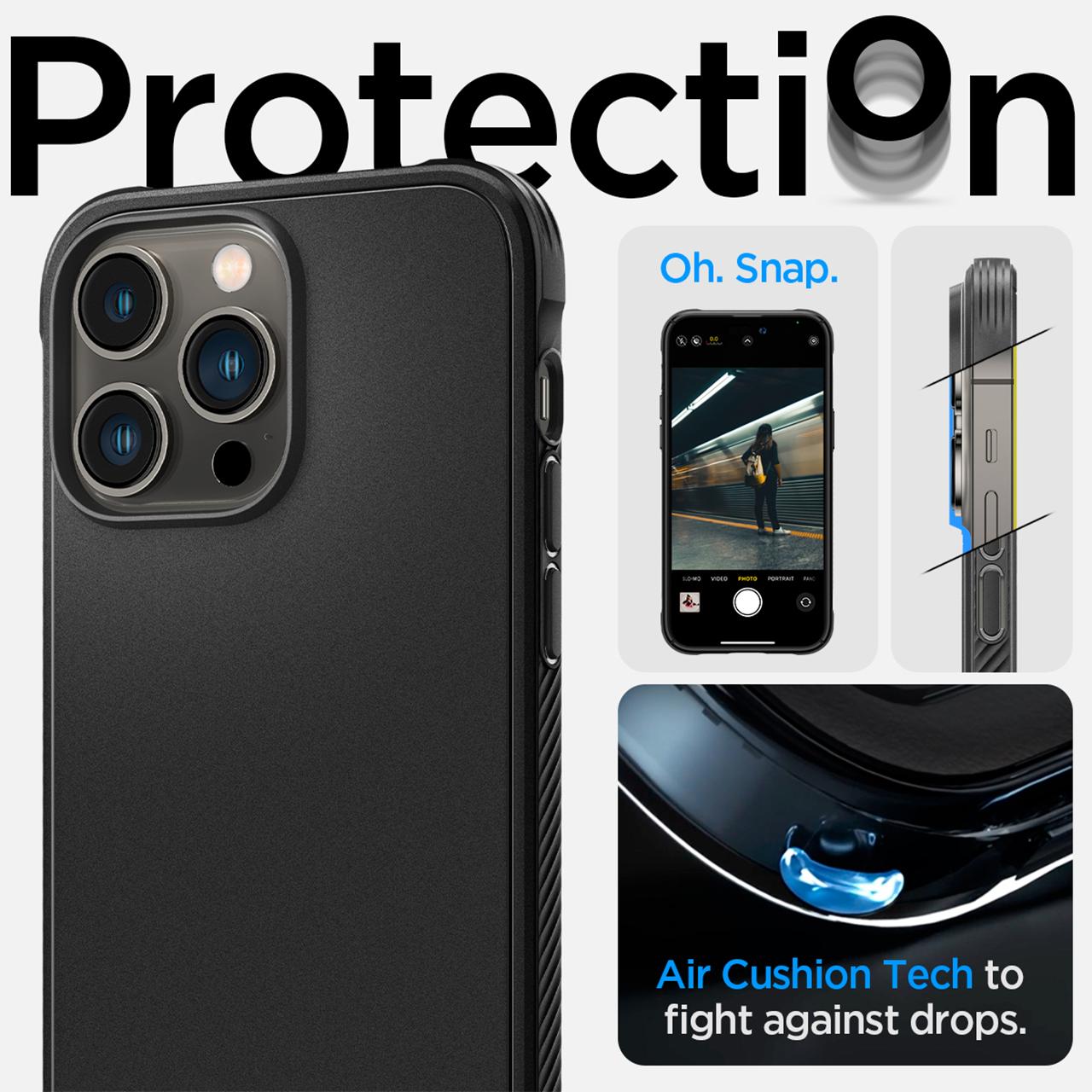 Case iPhone 14 Pro Max Plus Spigen Rugged Armor MagSafe Carbon Casing