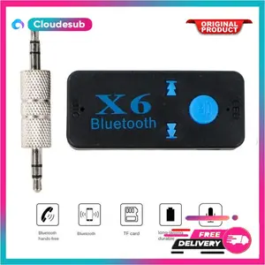 Bluetooth 5.0 Aux Audio Receiver Mobil 2.4 GHz - X6 - Hitam