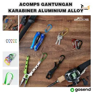 Acomps gantungan karabiner aluminium alloy snap clip lock 6 pcs cc1 mi