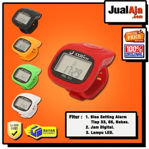 Terlaris Tasbih Digital Alarm Bisa Di set 33, 66, 100 + Lampu LED Alat