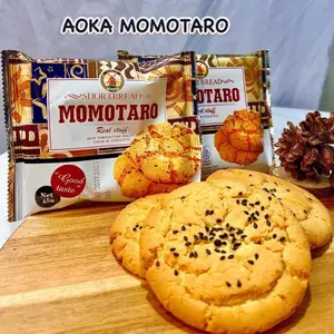 MOMOTARO SHORTBREAD 45 gr BY AOKA COOKIES ORIGINAL COKELAT KUKIS ROTI