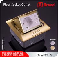 Gambar BROCO Stop Kontak Lantai + RJ11 (D25471) - Gold dari Broco Official Kota Administrasi Jakarta Barat 1 Tokopedia