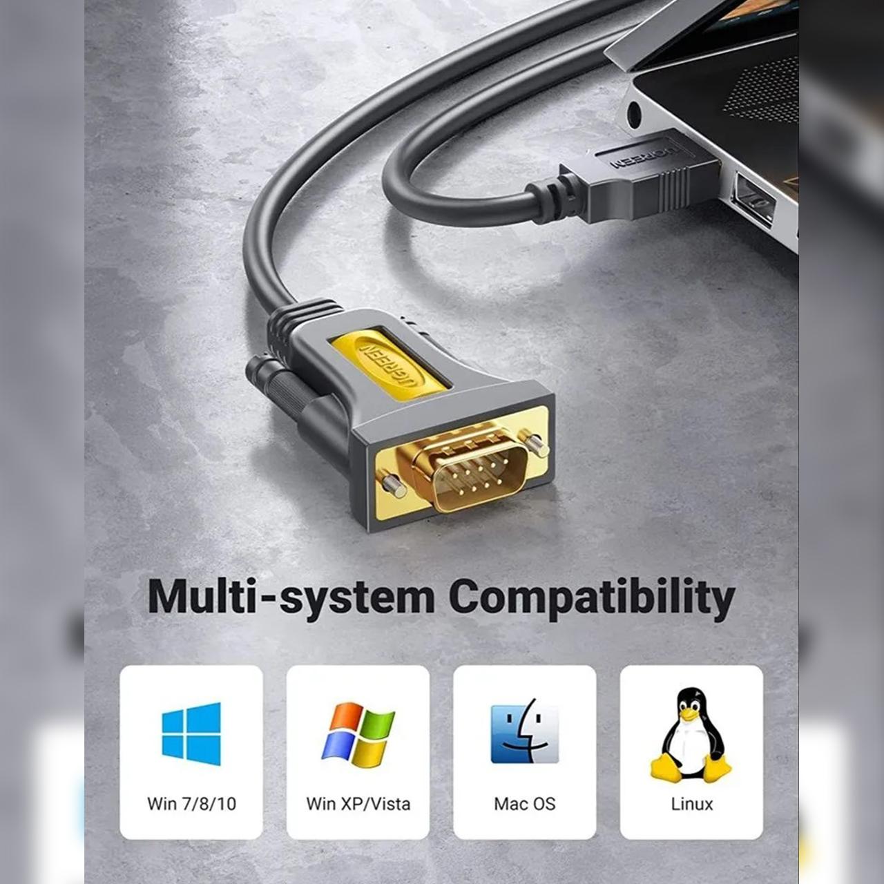 Converter Adapter Cable USB to Serial DB9 RS232 UGREEN Male / Female