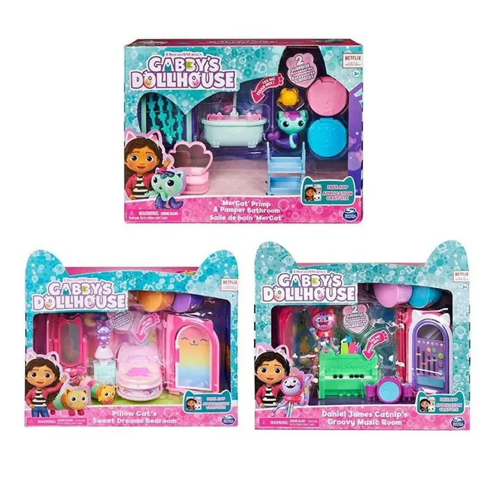 Gabby's Dollhouse Deluxe Room Play Set Assorted