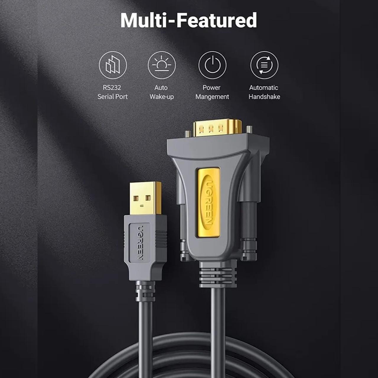 Converter Adapter Cable USB to Serial DB9 RS232 UGREEN Male / Female