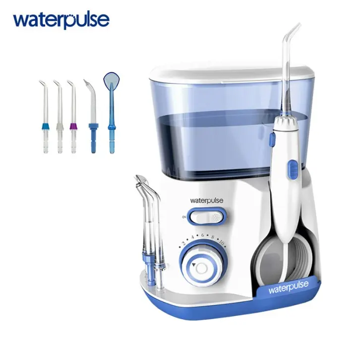 Waterpulse Dental Flosser Alat Semprot Pembersih Gigi 800ml V300 Blue