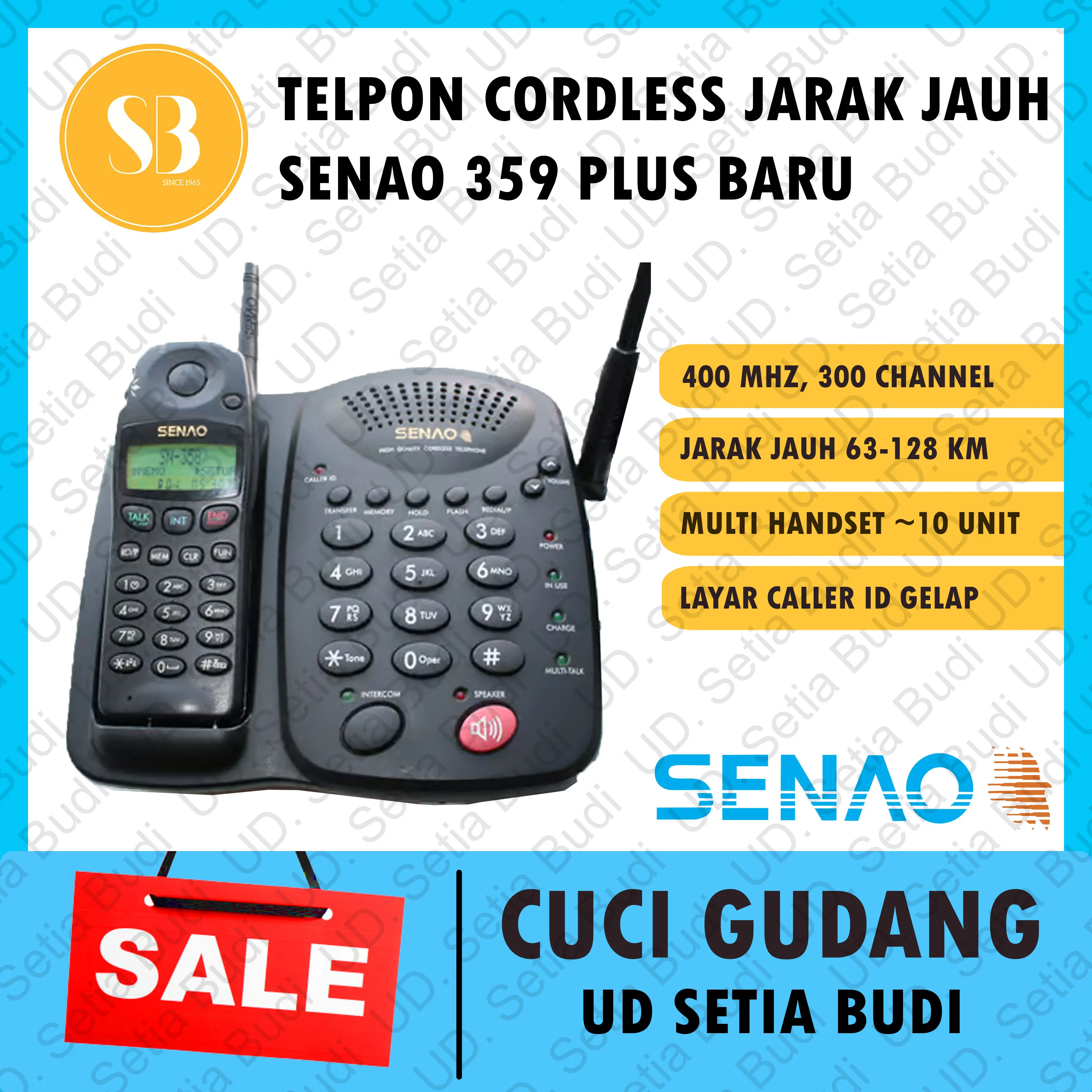Telepon Cordless / Wireless Jarak Jauh 128KM Senao 359 Plus