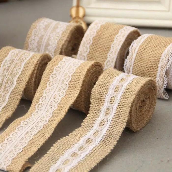 Gambar Pita Goni Renda Vintage Dekorasi Craft Murah dari Toko Alfa Textile Online Kota Makassar Tokopedia