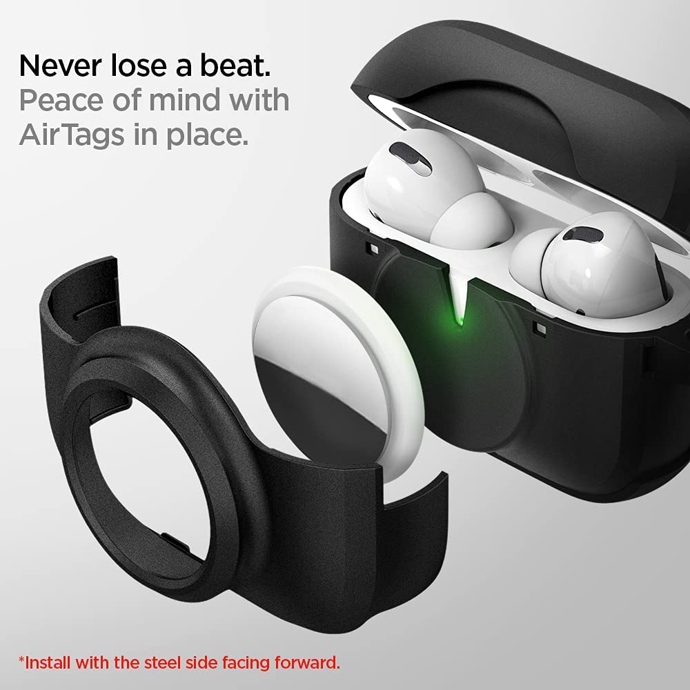 Spigen AirPods Pro Case with AirTag Holder Tag Armor Duo - Black ACS03167