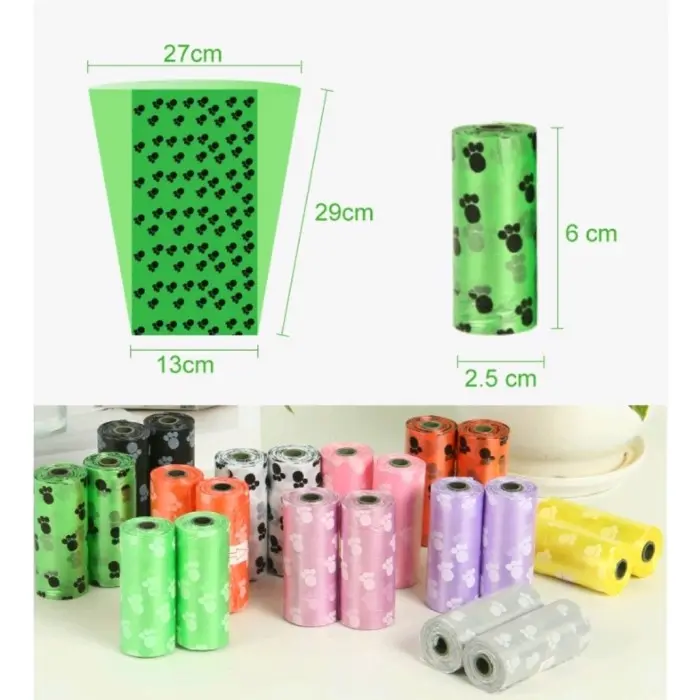 isi 15 per roll poop bag organik kantong sampah taik anjing kucing pet