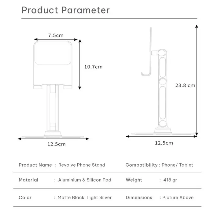 Colta P5 360 Revolve Phone/Tablet Stand Holder Aluminium Tab Dudukan 6