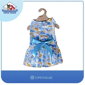 BAJU ANJING KUCING DRESS HAVANA 019 DOODLE BLUE SIZE XXL