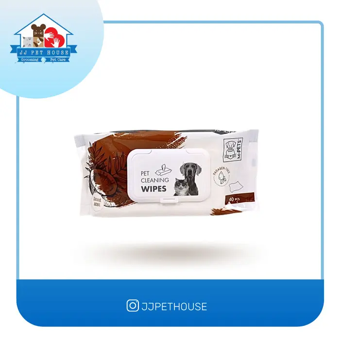 TISU ANJING KUCING CLEANING WIPES COCONUT 15X20CM 40PCS 60101301
