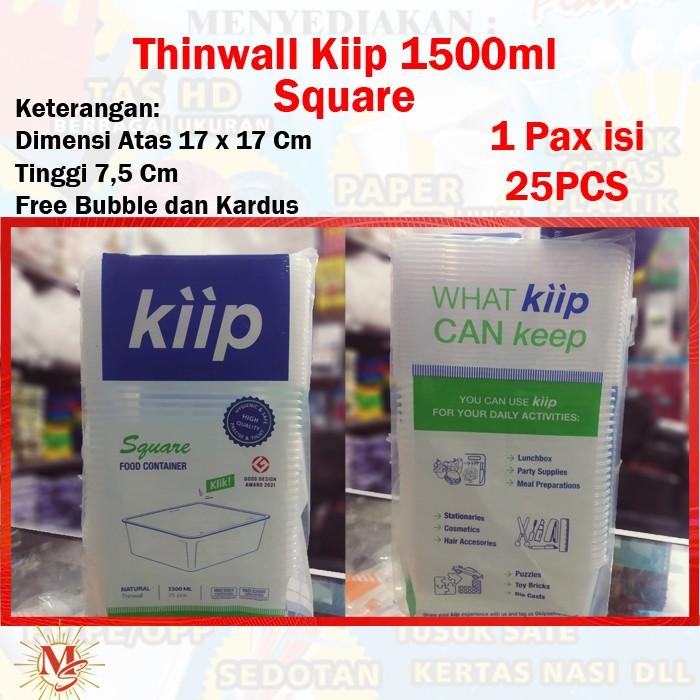 Gambar Kotak makan tahan microwave - Thinwall Kiip 1500 ml SQUARE (25pcs) dari Easyplasticsby Kota Surabaya Tokopedia