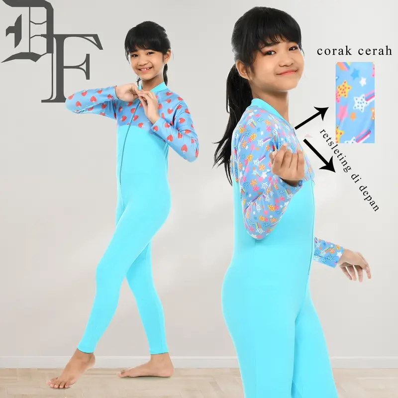 Baju Renang Anak Cewe Model Terusan Motif LUCU Usia 6-13 TAHUN 2