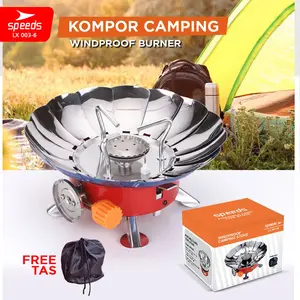 SPEEDS Kompor Camping Gas Alat Masak Bunga Anti Angin Nesting 003-6