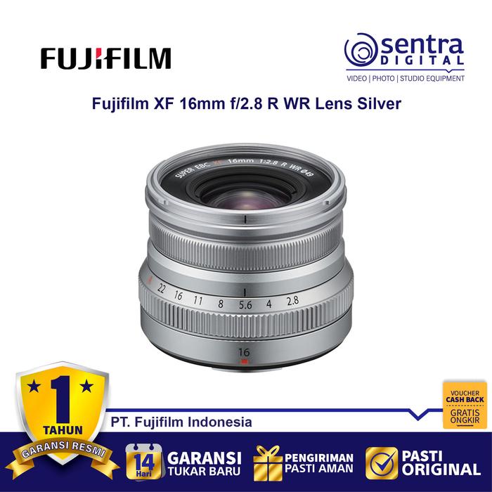 Gambar Fujifilm XF 16mm f/2.8 R WR | Fujinon Lens (Silver) dari Sentra Digital Kota Surabaya Tokopedia