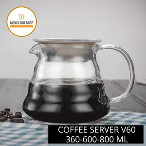 Coffee Maker Server Kopi V60 Teko Kaca 360-600ml Pot Drip