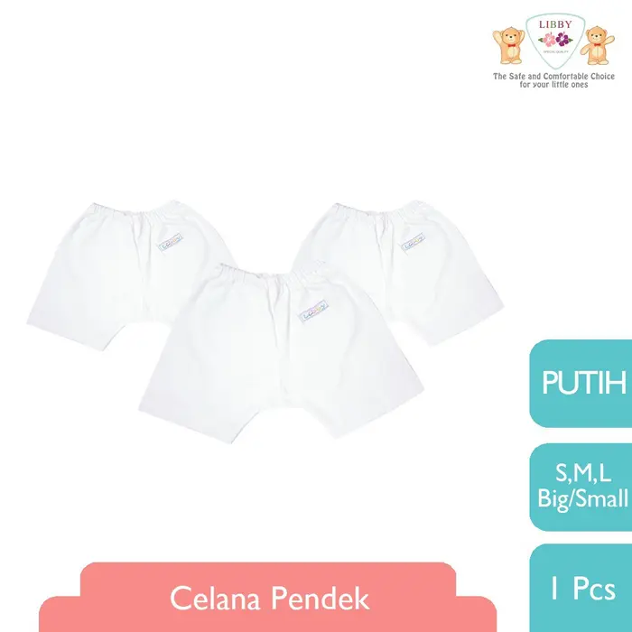 Gambar LIBBY Celana Pendek Anak Kecil Polos Putih 1 PCS - Baby dari Libby Baby Indonesia Kota Administrasi Jakarta Barat 5 Tokopedia