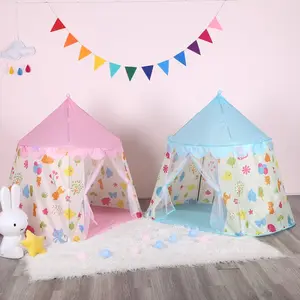 FU Tenda Anak Model Rumah 2 Pintu Warna Warni Tenda Castle Tenda Crown
