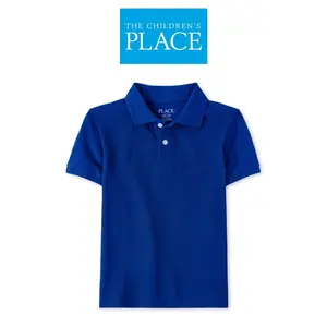 Boys Uniform Pique Polo - Kaos Bayi & Anak Laki (Biru)