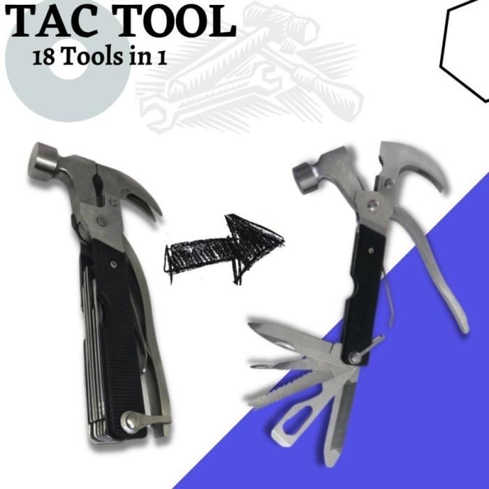 alat perkakas pertukangan tac tool 18 in1 palu obeng tang multifungsi. 1