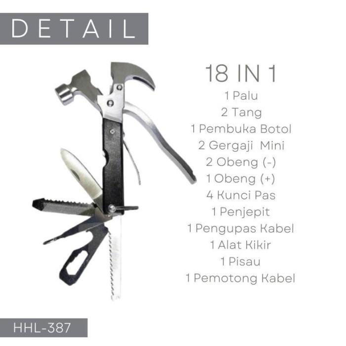 alat perkakas pertukangan tac tool 18 in1 palu obeng tang multifungsi. 2