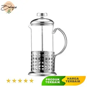 French Press Coffee Maker Pot 350ml Grid Pattern