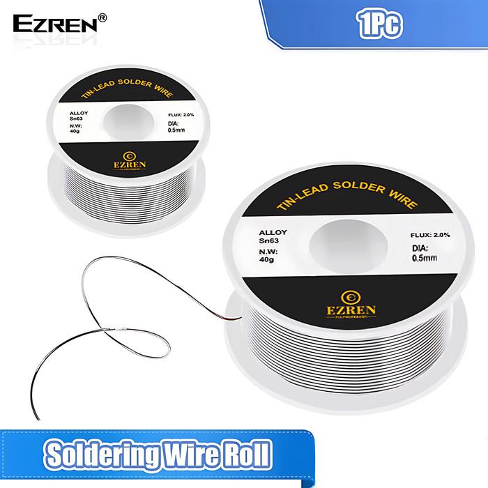 Gambar Ezren Timah Gulung Solder Kawat Las Rosin Core Tin Flux 2.0% 0.5mm dari Ezren Official Store Kab. Tangerang Tokopedia