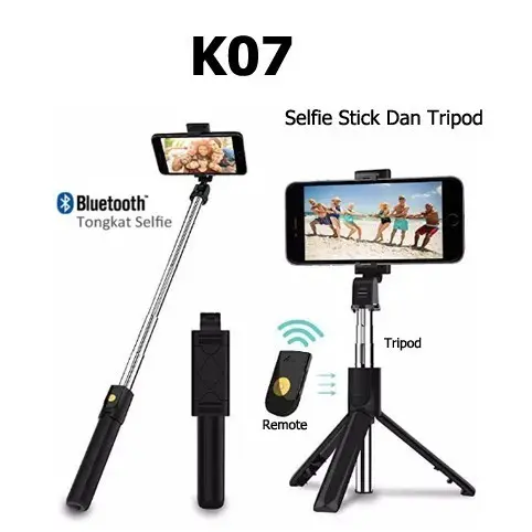 Tongsis Bluetooth + Tripod K07 - Selfie Stick Bluetooth Shutter