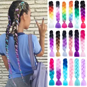 Expression Crochet Jumbo Braids Hair Colored 24 Inch Fake Synthetic
