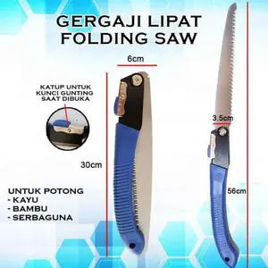 Gergaji Lipat Folding Saw Potong Kayu Bambu Portable Stainless Steel