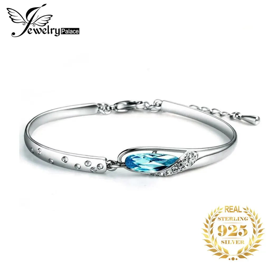 925 Gelang Perak Murni Untuk Wanita Perhiasan Fashion Gelang Safir