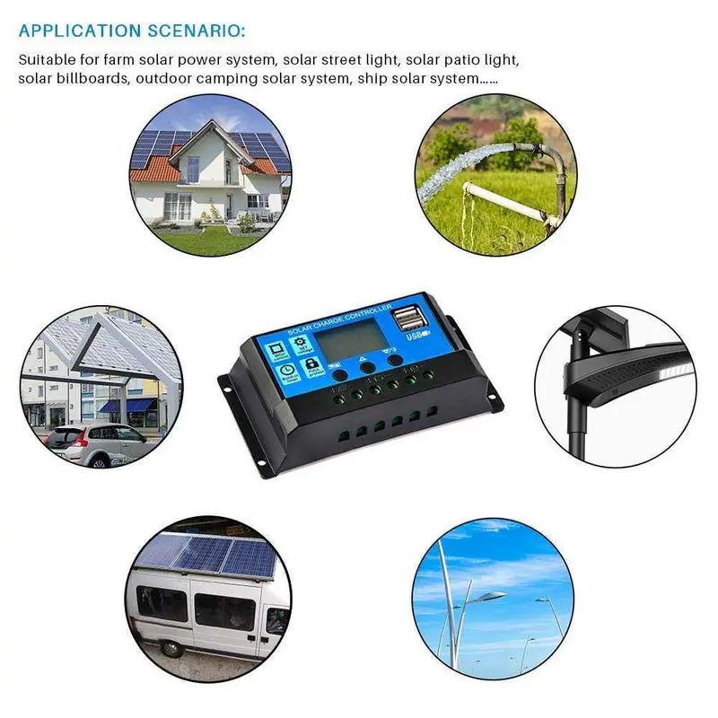 SCC PWM 30A 30 A Solar Charge Controller Automatic Recognize 12V/24V 2