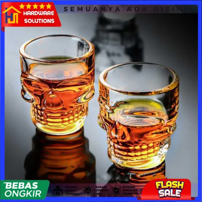 Gelas Rock Glass Shot Skull Head Crystal - M50