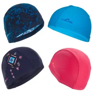 Topi Renang Dewasa Pink Hitam Biru Penutup Kepala Decathlon Nabaiji
