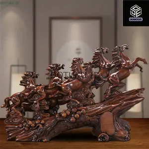 Pajangan patung Fengshui Kuda Delapan Kuda Berlari 31*9*19.5cm