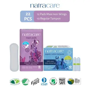 [PAKET HEMAT] NATRACARE Maxi Pads Super Non-wings + Tampon Regular 10s