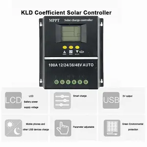 Solar Charge Controller MPPT Dual USB Auto 12V/24V/36V/48V 100A