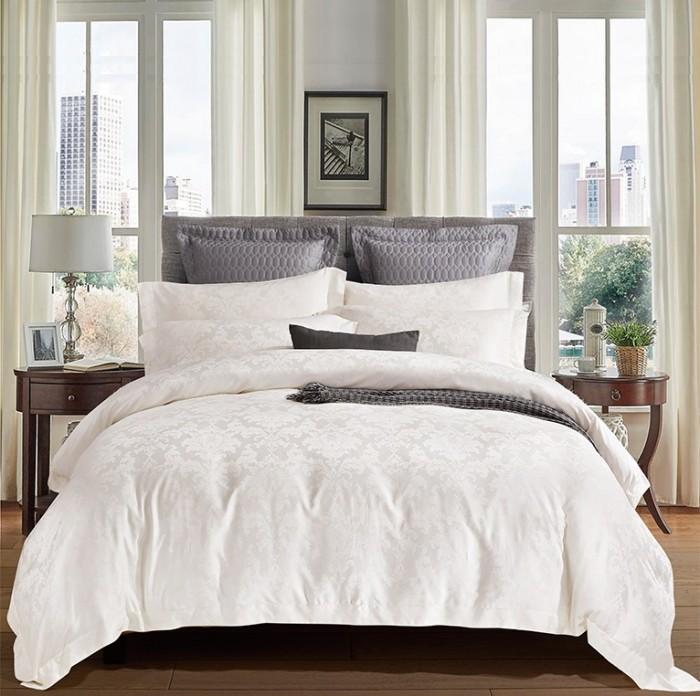 Gambar Idola Style Bedcover Jacquard Organic Bamboo 60S SZ-TS-9103 - 002 Putih, 200T40 + QC 240 dari Idola Style Kota Administrasi Jakarta Utara Tokopedia