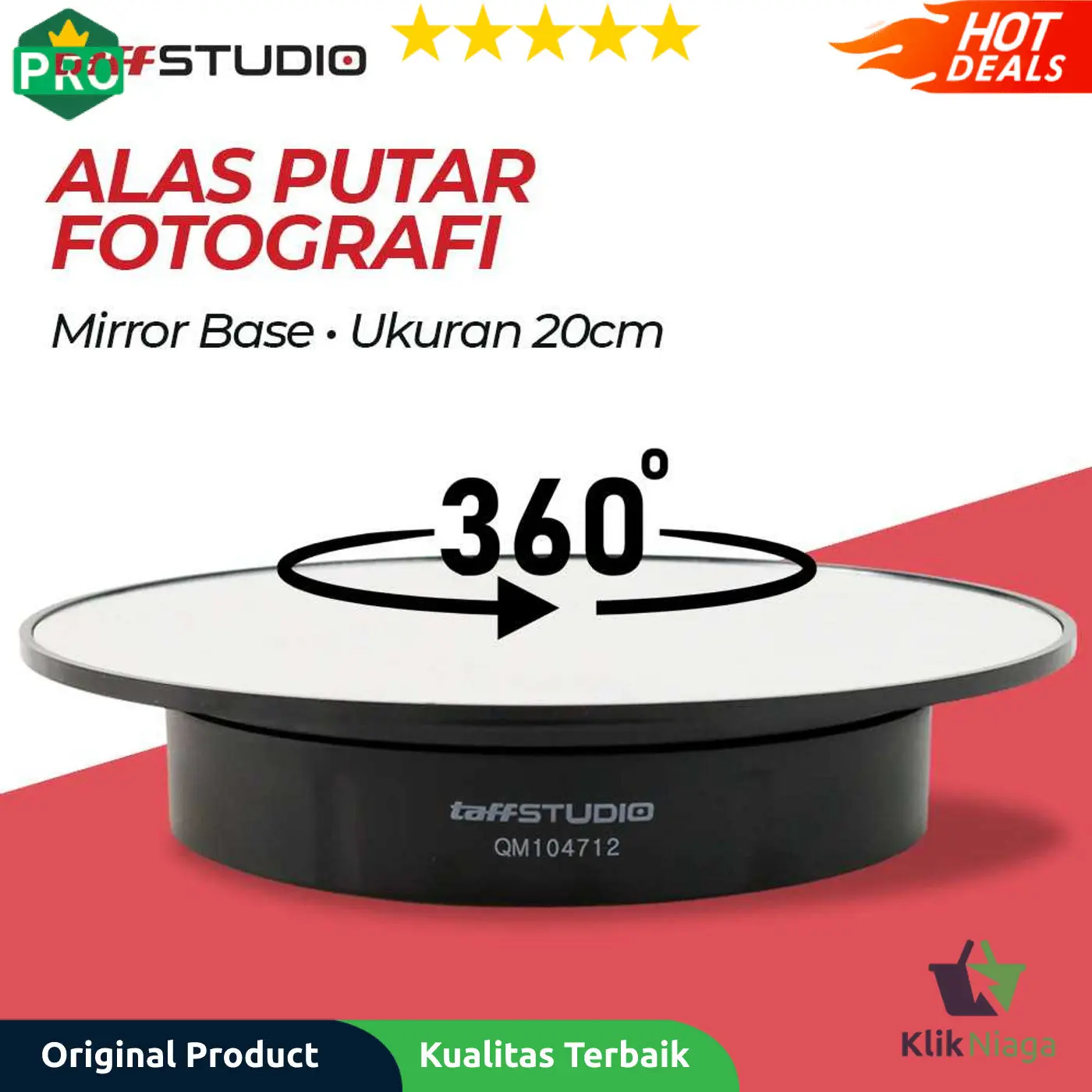 Alas Putar Fotografi Meja Rotating Display Ukuran 20cm - TaffSTUDIO