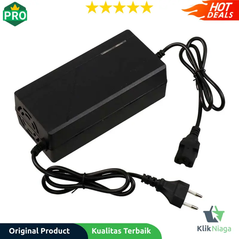 Adaptor Charger Adapter Cas Aki Baterai Sepeda Listrik Skuter 48V 20AH 0