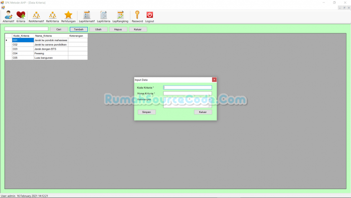 Gambar Source Code SPK Metode AHP VB.Net dari Rumah Source Code Kota Denpasar Tokopedia