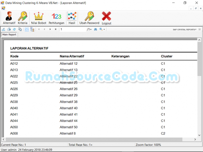 Gambar Source Code Data Mining Clustering K-Means VB.Net dari Rumah Source Code Kota Denpasar Tokopedia