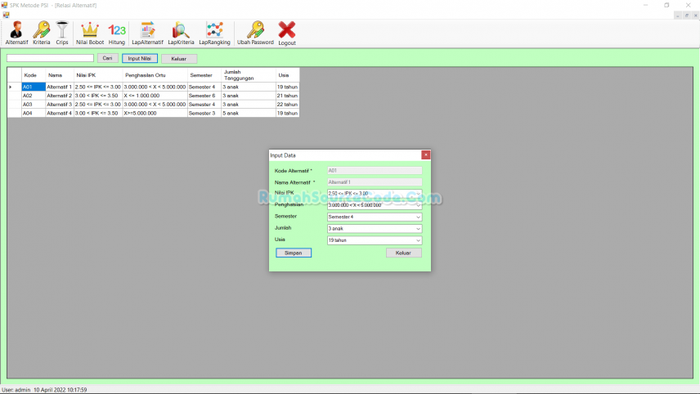 Gambar Source Code SPK Metode PSI VB dari Rumah Source Code Kota Denpasar Tokopedia